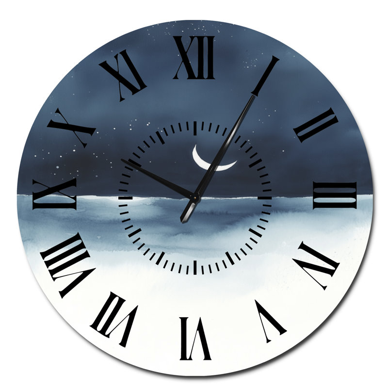 Night Horizon - Horloge murale céleste en métal, Surdimensionné