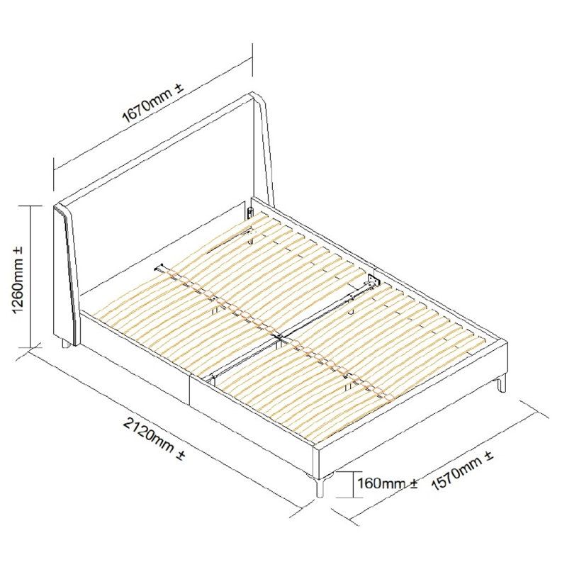 Carmer Upholstered Bed Frame, Kingsize (5')