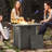 Square Propane Smokeless Fire Pit Table with Hidden Fuel Tank