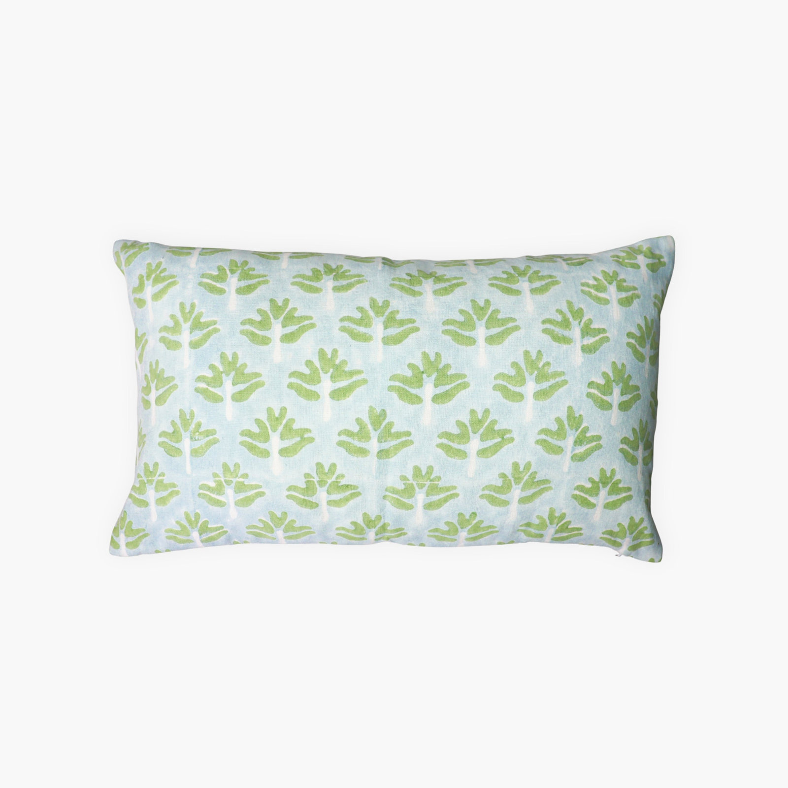 Zeenat Throw Pillow Cover, Rectangle 12"H x 20"W, Light Blue/Green Floral