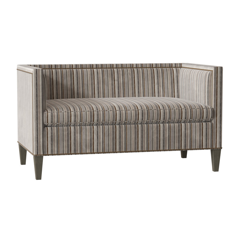 Canapé à accoudoirs carrés 58" Hamilton, Gris anthracite Buckskin, Finition fumée, Étain