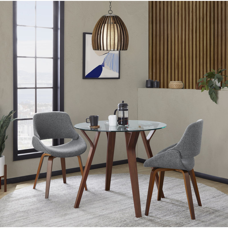 Ladson 18.25'' H Upholstered Side Chair, Gray, Walnut