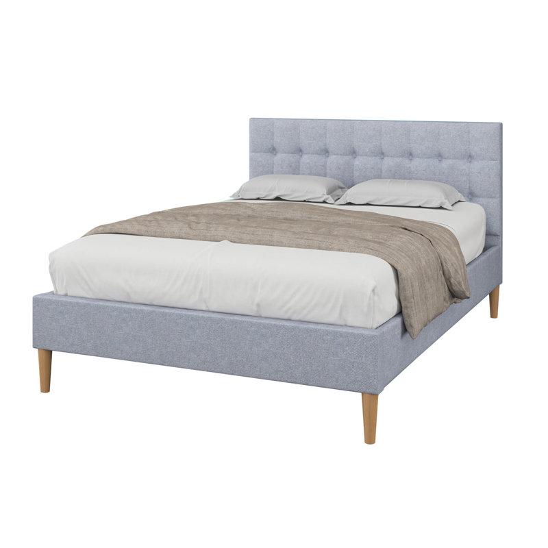 Elsea Upholstered Bed with Mattress, Small Double (4'), Pocket Sprung, Grey