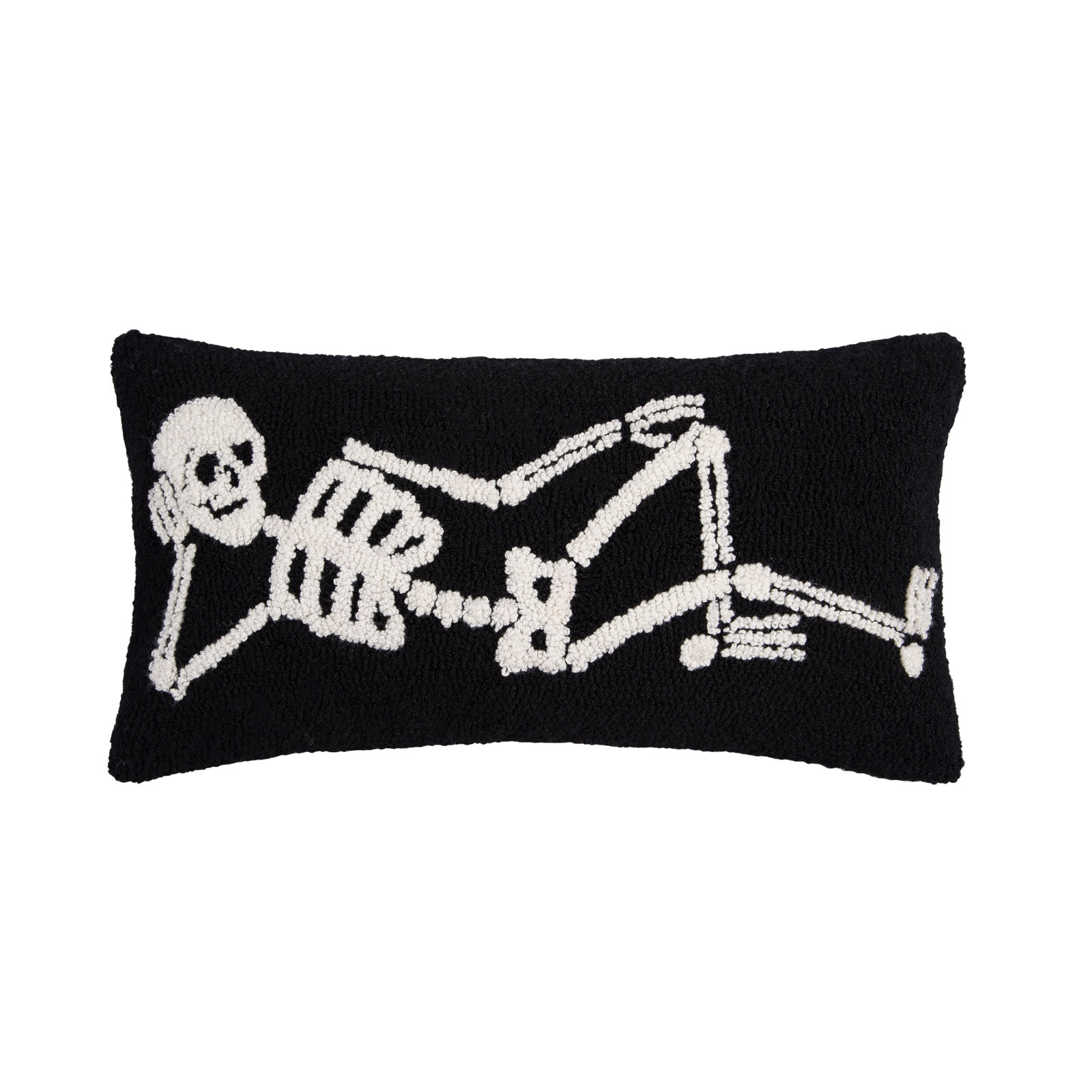 24" x 12" Relaxed Skeleton Hooked Throw Pillow