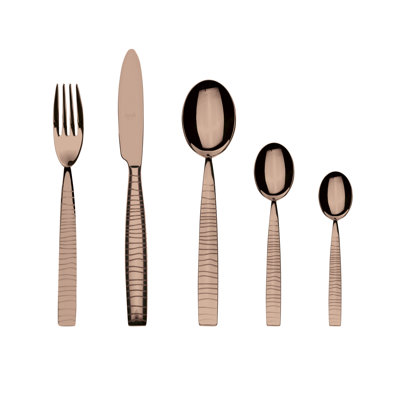 Ensemble de couverts Tigre avec cuillères Moka - 30 pièces - Bronze