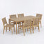 Ensemble repas d'extérieur en bois d'acacia 6 personnes avec osier tissé à la main Solvire-128837960