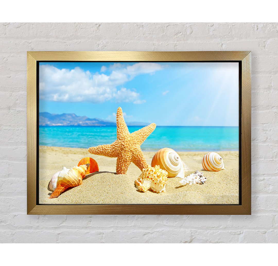 Starfish Standing In The Sand - Einzelne Bilderrahmen Kunstdrucke