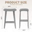 Tabouret de bar en cuir de teck beige Bonita-137135584-137135587