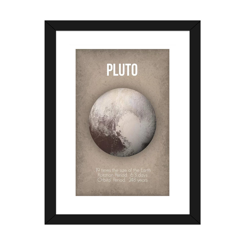 Décoration murale pour enfants Pluto, H 32 po x l 24 po x P 1 po, Papier encadré noir