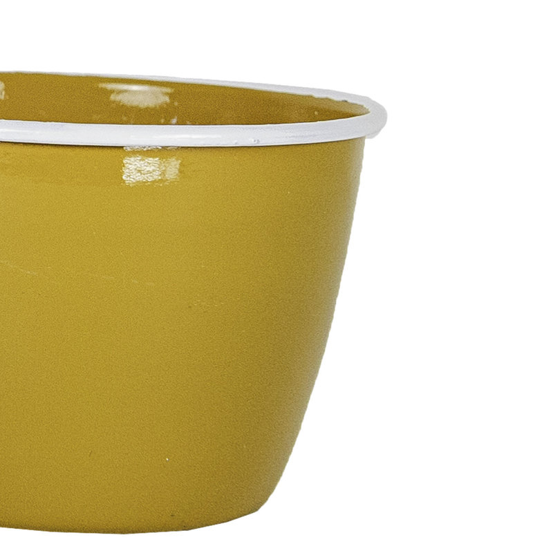 Ensemble de 4 petites jardinières en métal moutarde Ebern Designs, Jaune