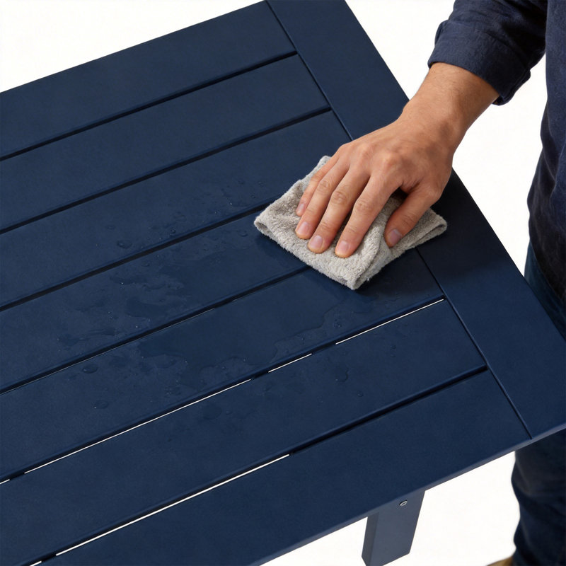 6-Person HDPE Outdoor Dining Table - All-Weather, Navy