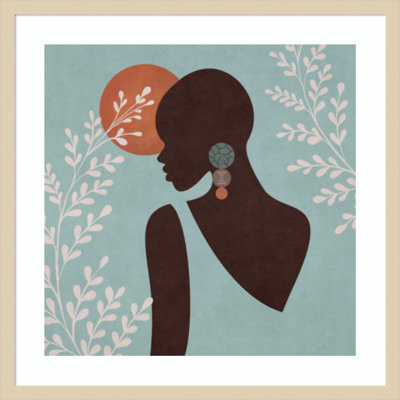 African Woman 2 by Emel Tunaboylu Wood Framed Wall Art Print