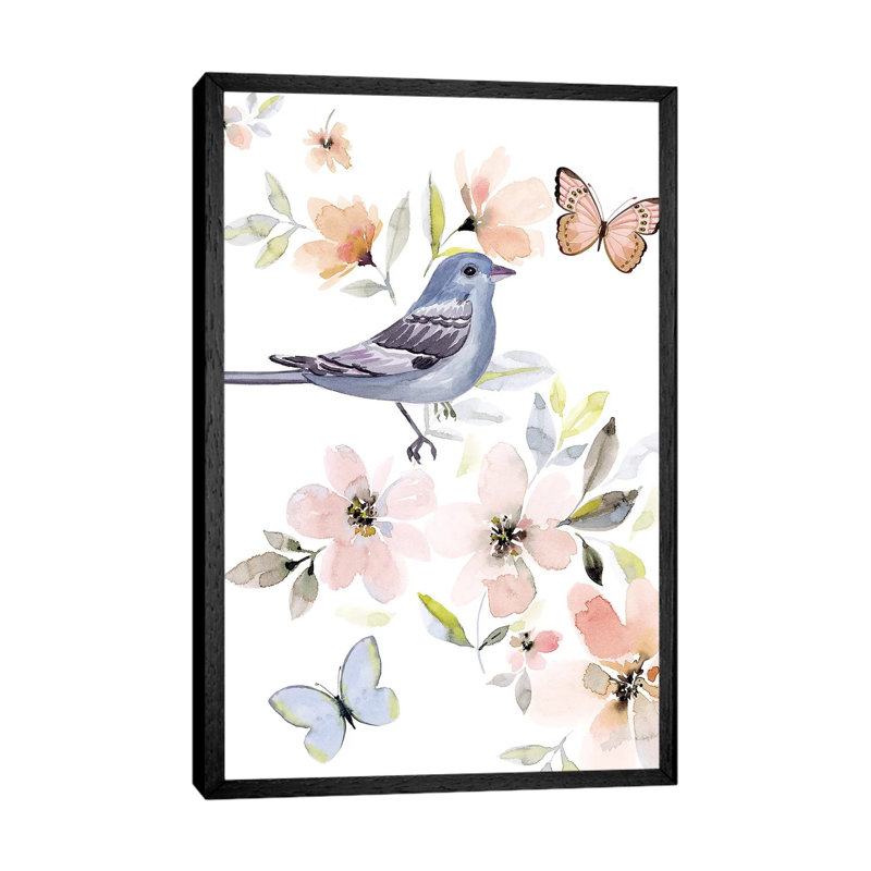 Resting Garden 1 Piece Painting on Canvas, 66.04cm H x 45.72cm W x 3.81cm D, Black Floater Framed