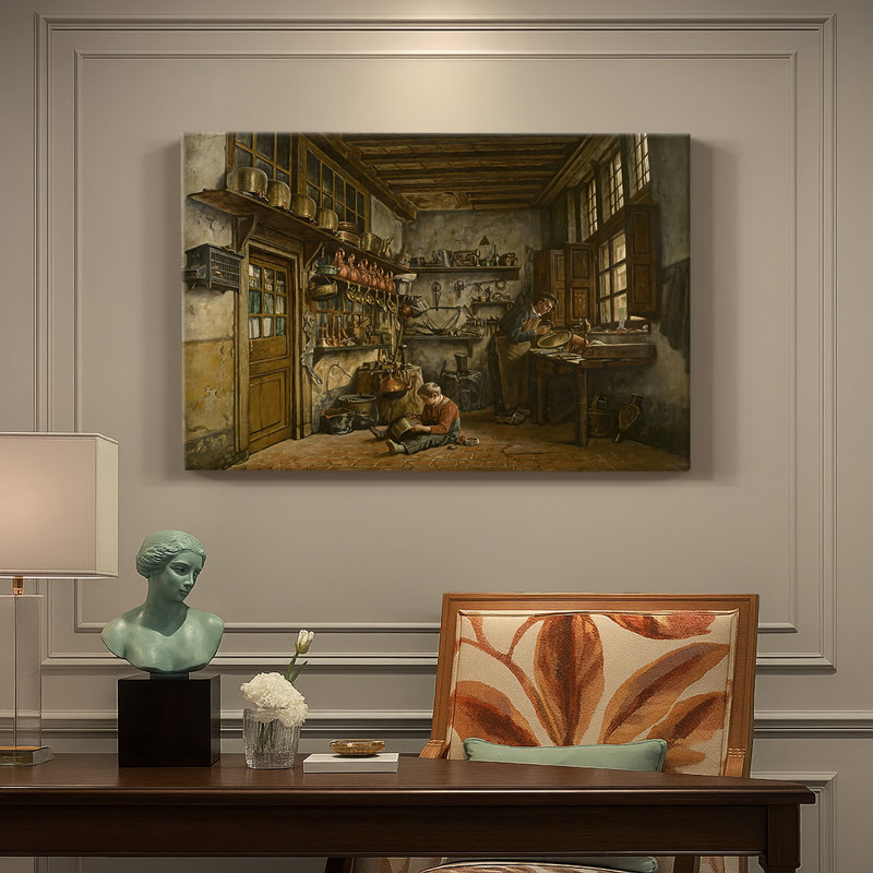 The Coppersmith's Workshop-Henri de Braekeleer-Gallery Wrapped Canvas-1861, 24 x 36