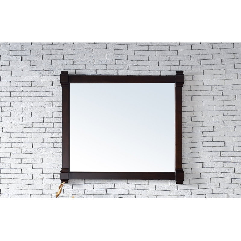 Brittany Flat Beveled Wall Mirror, Burnished Mahogany, 39.25" x 22"
