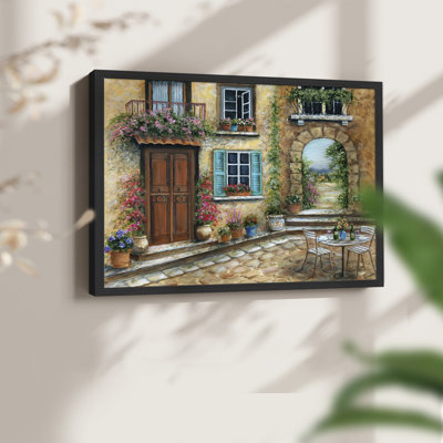 Tuscan Courtyard -Framed Print - Restickable