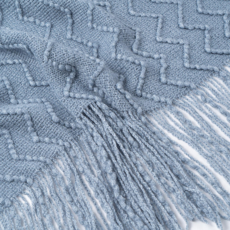 Throw Blanket for Couch, Textured Soft Throw Blankets, Decorative Knitted Blanket for Home Living Room Decor, 50"x60"