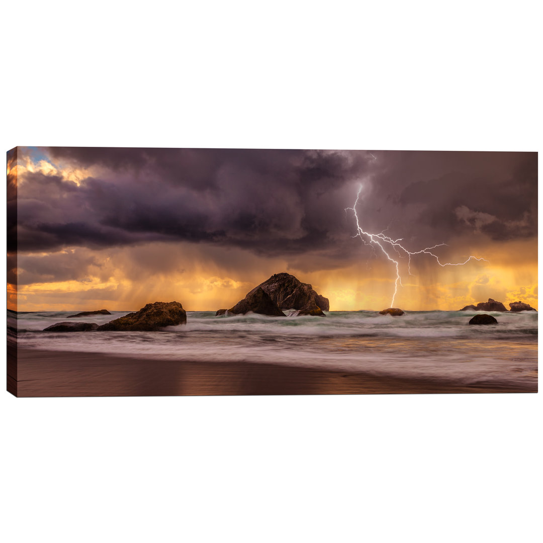"Storm at Face Rock" Wrapped Canvas Photograph on Canvas Cortesi Home 