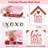 Valentine’S Day Wood Book Stack With XOXO Blocks – Tiered Tray & Table Decor