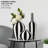  Gelb Black And White Striped Handmade Ceramic Vase (Round 5.5")-811211497