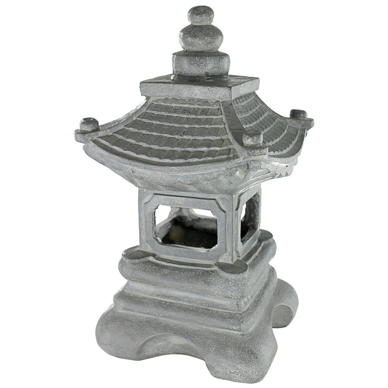 Chengdu Pagoda Gray Resin Asian Lantern Statue
