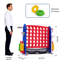 Jeu de cour géant 4-in-a-rangée - Hauteur réglable Jumbo Connect Four avec dégagement rapide, basket-ball et anneau et filet