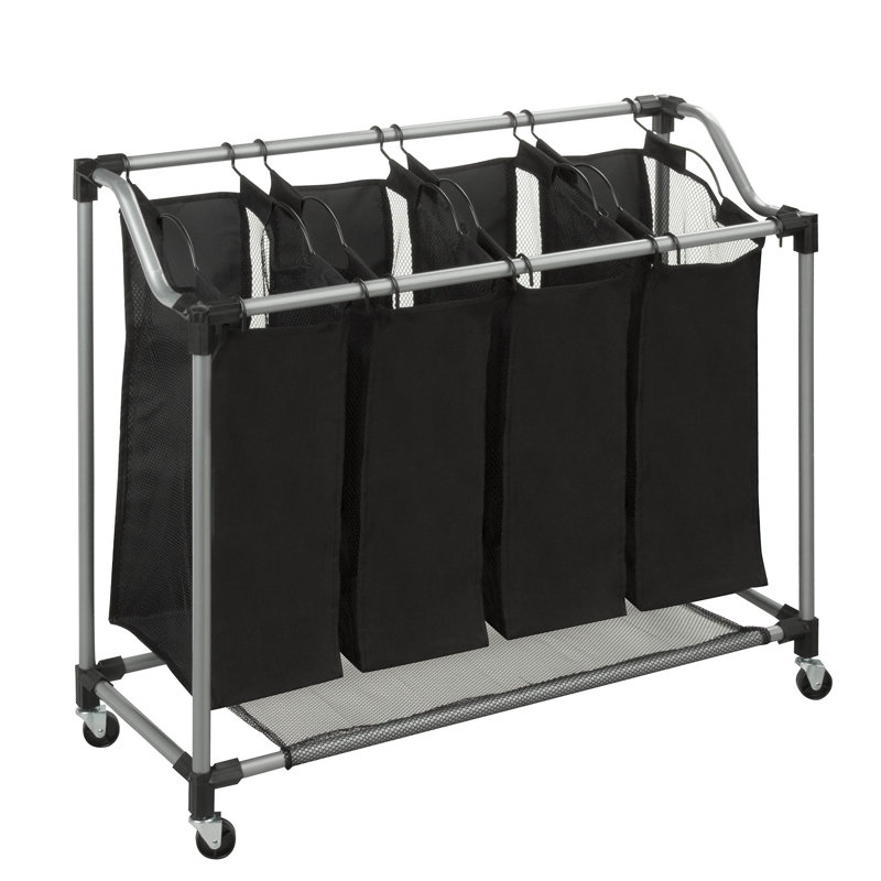 Metal Rolling Laundry Sorter with Handles