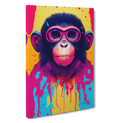 Paint Splash Monkey No.5 - Wrapped Canvas