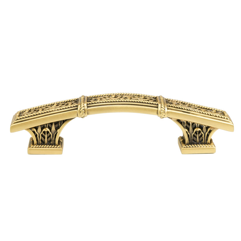 CARLISLE CURVED 5" C TO C PULL; MUSEUM GOLD FINISH