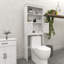 Étagère de rangement pour salle de bain à 2 niveaux avec 2 portes et armoire de rangement en bois