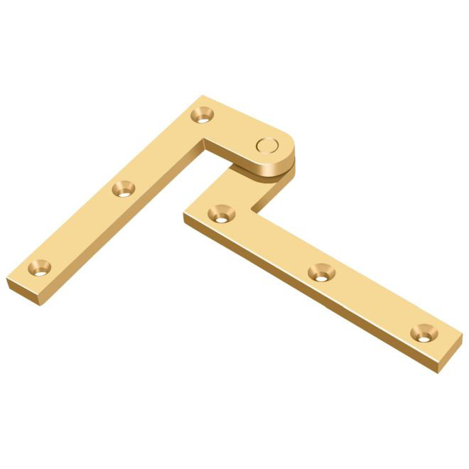 Charnière Deltana PH40CR003 4-3 / 8 "x 5/8" x 1-7 / 8 "en PVD laiton poli, Laiton poli par dépôt physique en phase vapeur