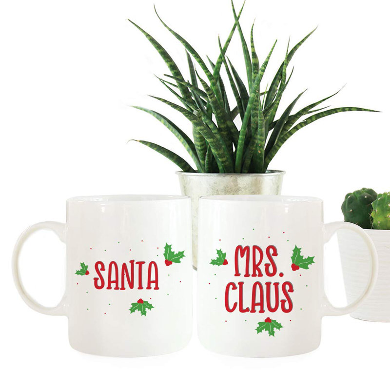 Ensemble de tasses à café 2 pièces santa mme claus Roth