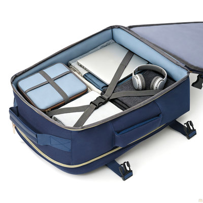 3-Piece Luggage Set  - 28in Checked Suitcase with TSA Lock Travel Duffel Bag Wet-Dry Toiletry Bag,navy