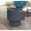 Fauteuil demi-tonneau pivotant en velours gris foncé-965578157