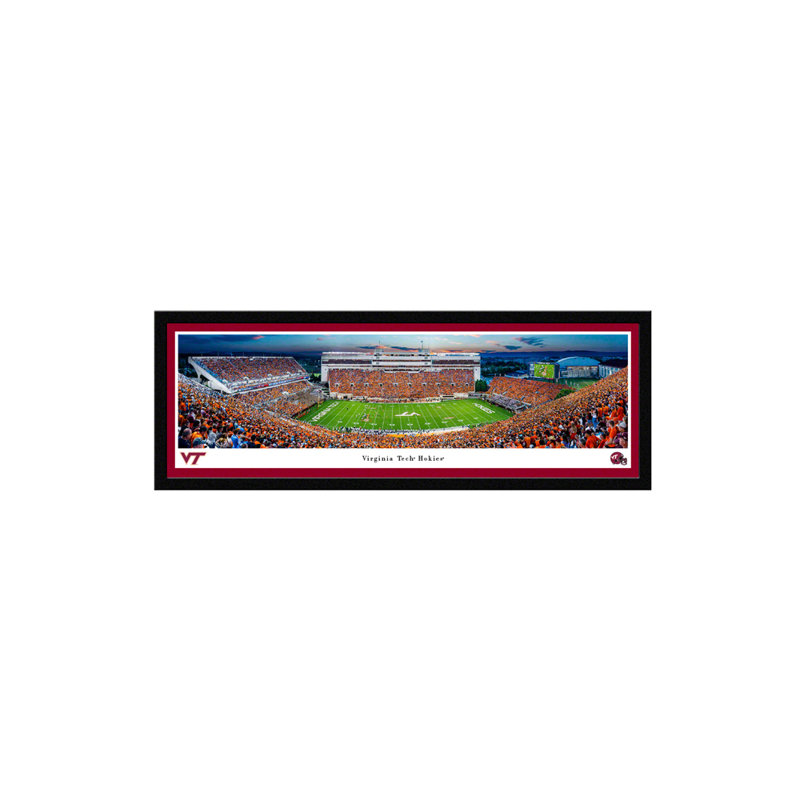 Virginia Tech Football Panoramic Print, 13.5" H x 40" W x 0.38" D, Unframed