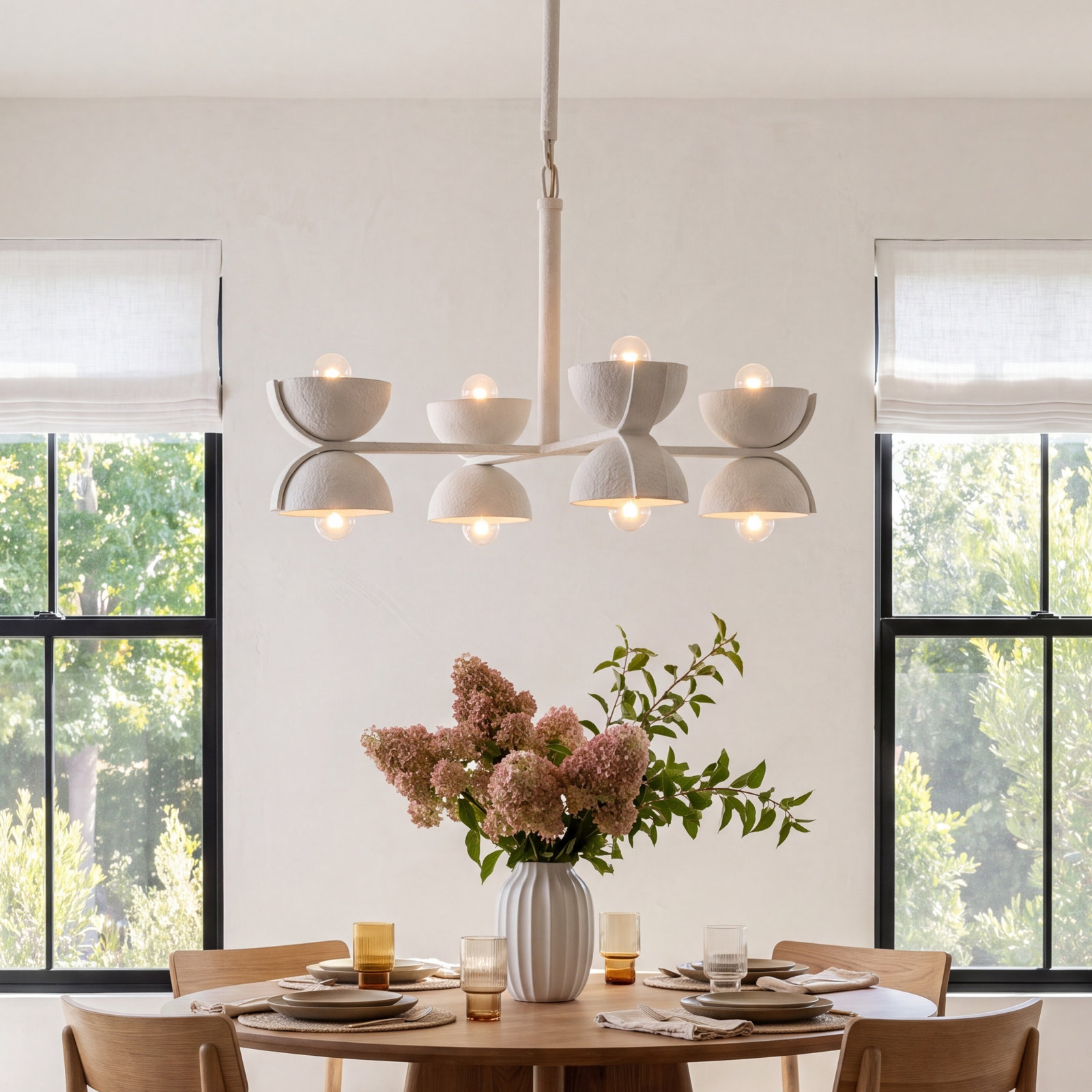 Alyshia 8 - Light Metal Sputnik Chandelier, White