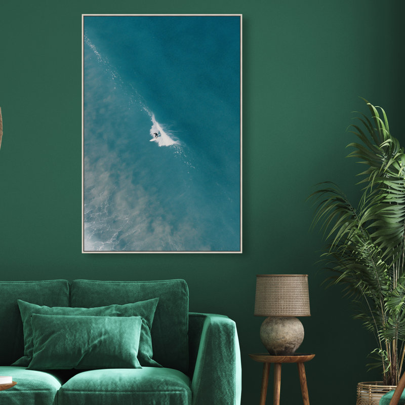 Aquamarine Breath Print by Oliver Gal, 46"H x 31"W, Silver Floater Frame