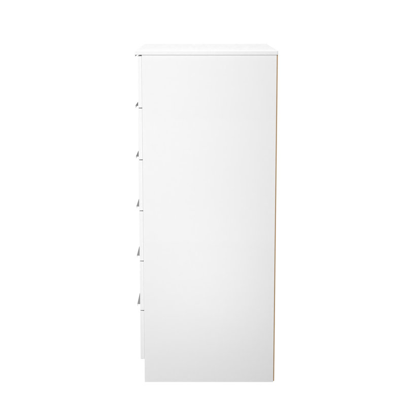 Biernat 1 Door 5 Drawer Kids Robe, White Matt