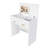 Flip Top Vanity Desk With LED Lighted Mirror & Built-In Outlet - Makeup Vanity Table With 2 Drawers, Open Storage, Hooks For Jewelry (No Stool Included)