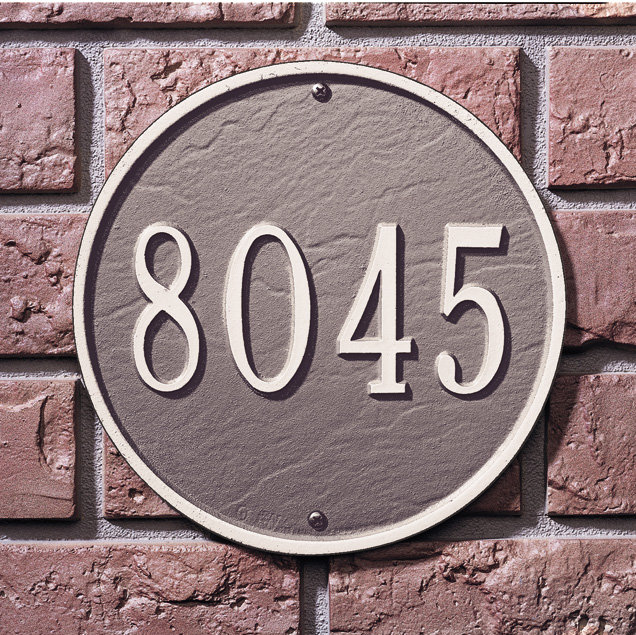 Plaque d'adresse murale 1 ligne, Cuivre antique, Oui