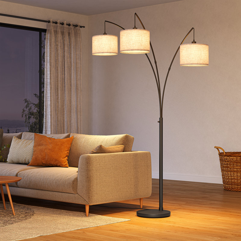 Smathers 83" H Arced Floor Lamp , Beige
