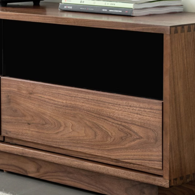 Meuble télé en bois massif au design rétro et minimaliste, H 18,11 po x L 70,86 po x l 13,77 po