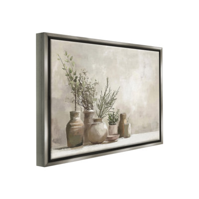 «Cottage Herbs In Pottery Floater Frame» par Imagine It, images sur toile