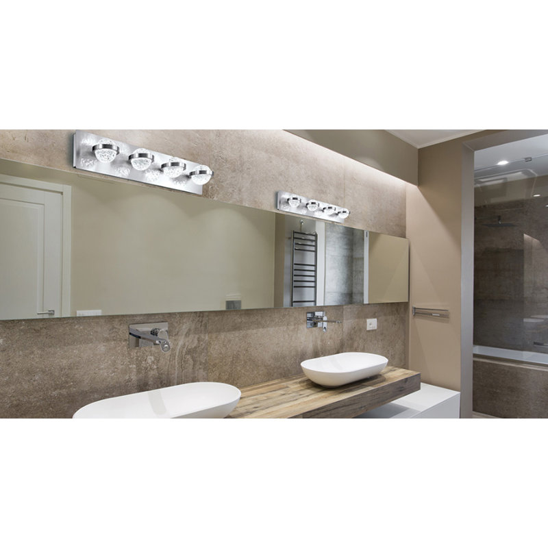  Éclairage pour salle de bain 3 lumières DEL à intensité variable, Chrome