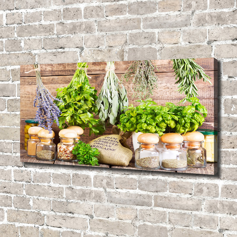 Herbs On A String - Wrapped Canvas Print
