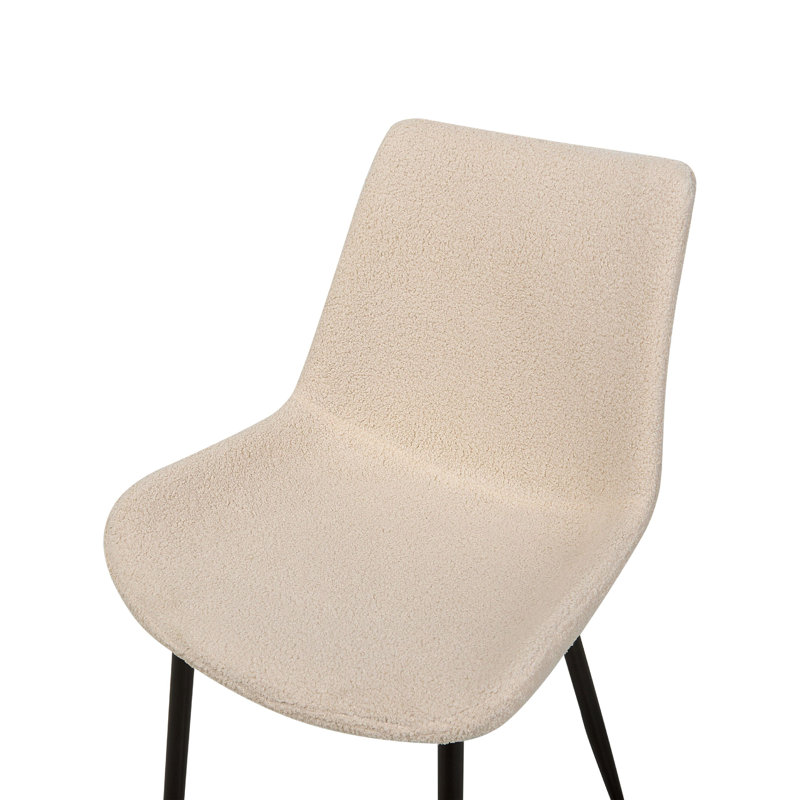 Syne 41cm H Polyester Blend Upholstered Metal Spindle Side Chair, Beige