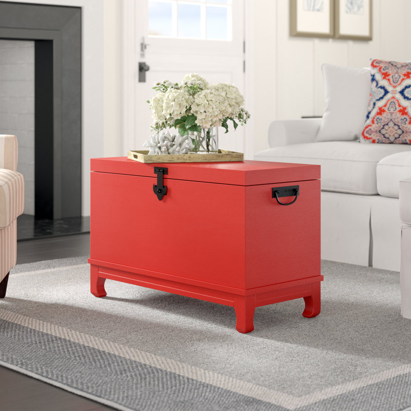 Table basse avec rangement Farnham, Rouge chaud