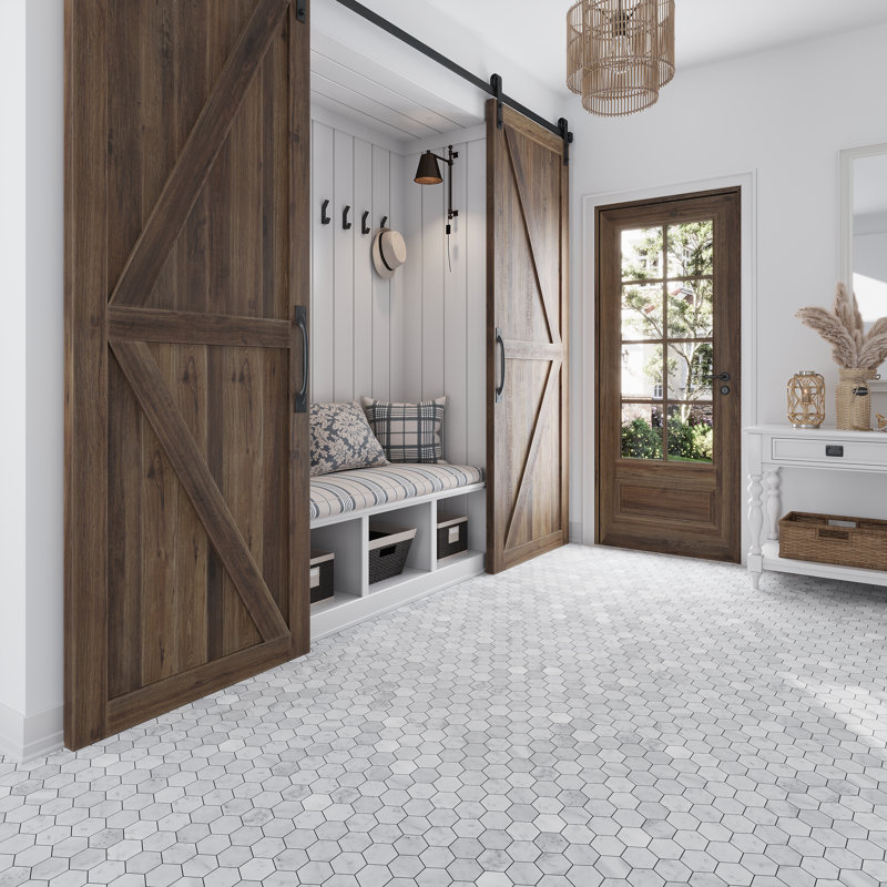 Zebra Hexagonal Tile, Calacatta Gold