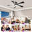 Karlena 52" ABS Blades Modern Indoor Ceiling Fan with Light and Remote Control 3 Color Dimmable 6 Speed Reversible DC Motor Timer Memory-48267737