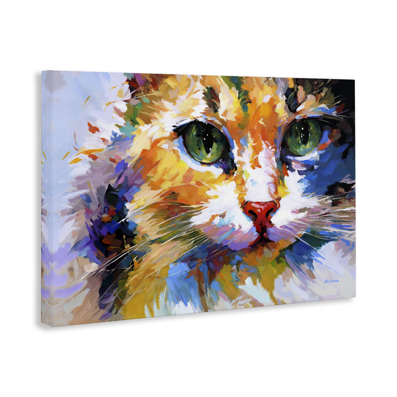 «Manx Cat Gaze», art mural sur toile par Leon Devenice, H 30 po x l 45 po